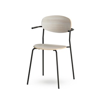 Collab stol FSC m/meder og armlæn sh 45 cm sort stel