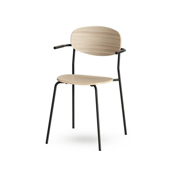 Collab stol FSC m/meder og armlæn sh 45 cm sort stel