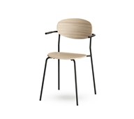 Collab stol FSC m/meder og armlæn sh 45 cm sort stel