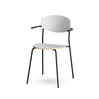 Collab stol FSC m/meder og armlæn sh 45 cm sort stel