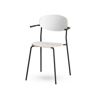 Collab stol FSC m/meder og armlæn sh 45 cm sort stel