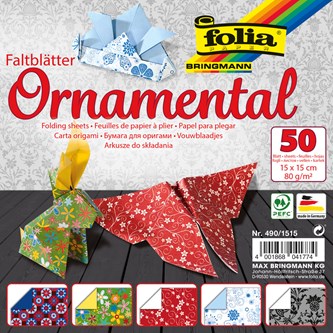 Origamipapir med motiv 15x15 cm, 50 ark