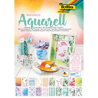 Motivpapir akvarel 20 ark