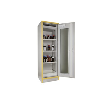 Kemikalieskab F30 med glasdør, brandklassificeret B60,5xD55xH198 cm