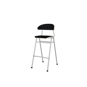 Embrace stol 4 ben sh 65 cm mellem sæde sølv stel