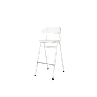 Embrace stol 4 ben sh 65 cm mellem sæde hvidt stel