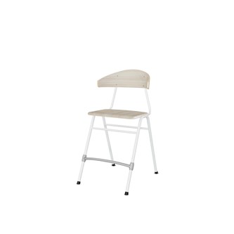 Embrace stol 4 ben sh 54 cm stort sæde hvidt stel