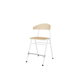 Embrace stol 4 ben sh 54 cm stort sæde hvidt stel