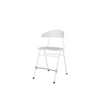 Embrace stol 4 ben sh 54 cm stort sæde hvidt stel
