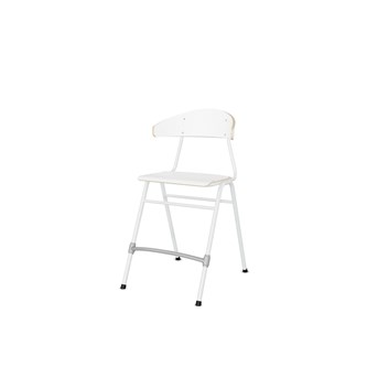 Embrace stol 4 ben sh 54 cm stort sæde hvidt stel