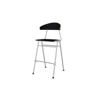 Embrace stol 4 ben sh 65 cm stort sæde sølv stel