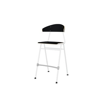 Embrace stol 4 ben sh 65 cm stort sæde hvidt stel