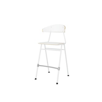 Embrace stol 4 ben sh 65 cm stort sæde hvidt stel