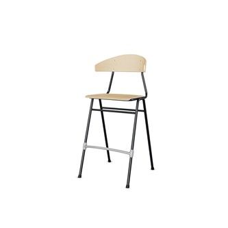 Embrace stol 4 ben sh 65 cm stort sæde sort stel
