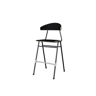 Embrace stol 4 ben sh 65 cm stort sæde sort stel