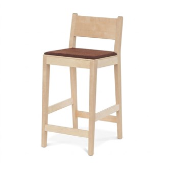 Use barstol lav polstret, klarlakeret birk
