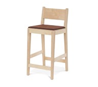 Use barstol lav polstret, klarlakeret birk