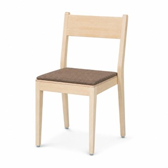 Use stol polstret, klarlakeret birk