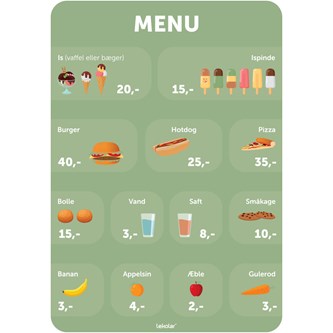 Legetavle Menu 35x50 cm