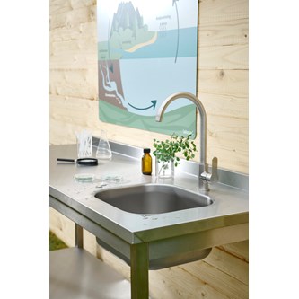Outlab bord med vask 180x62x90 cm