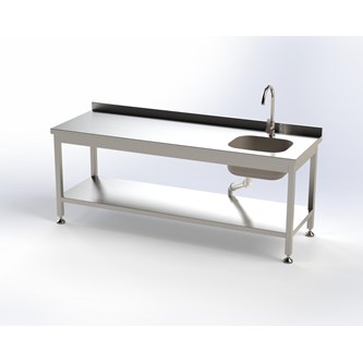 Outlab bord med vask 180x62x72 cm
