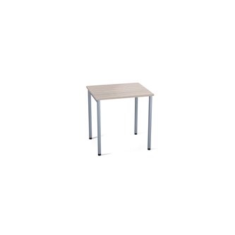 Multiflex bord FSC HPL 70x60xH72 cm sølv stel, skuffeskinner