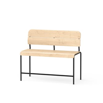 Adapt bænk med ryg i krydsfinér SH 65 cm