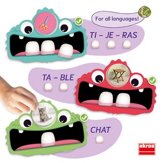 Træn stavelser med monstertænder