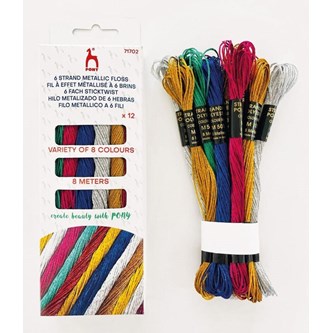 Mouliné broderigarn metallic mix