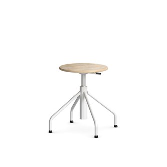 Altudo taburet gas HPL sh 46-56 cm, m/glidefødder sølv