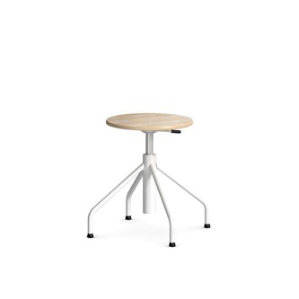 Altudo taburet gas HPL sh 46-56 cm, m/glidefødder hvid