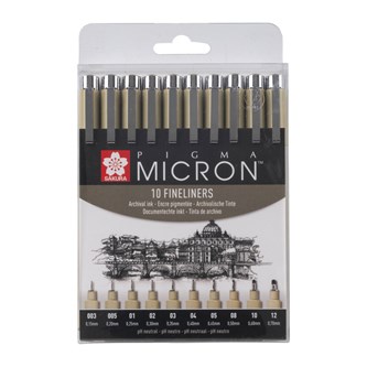 Fineliner Pigma Micron 10 stk.