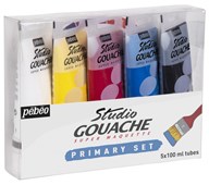 Studio Gouache primærfarver 5 x 100 ml