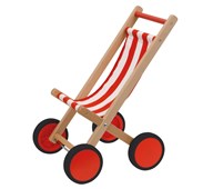 Dukkeklapvogn af træ