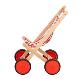 Dukkeklapvogn af træ