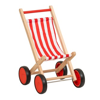Dukkeklapvogn af træ