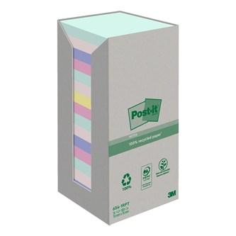 Notesblok 76x76 mm pastelfarver