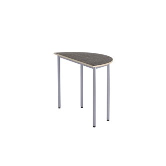 12:38 bord akustik optimal linoleum halvrundt 120-60 cm sølv understel