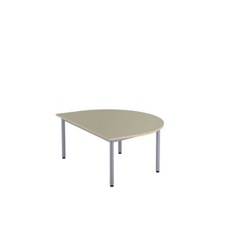 12:38 bord akustik optimal linoleum halvrundt 120-90 cm sølv understel