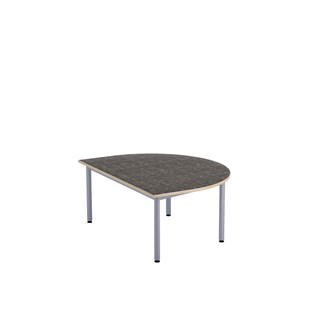 12:38 bord akustik optimal linoleum halvrundt 120-90 cm sølv understel