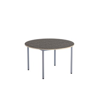 12:38 bord akustik optimal linoleum Ø120 cm sølv understel