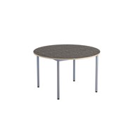 12:38 bord akustik optimal linoleum Ø120 cm sølv understel