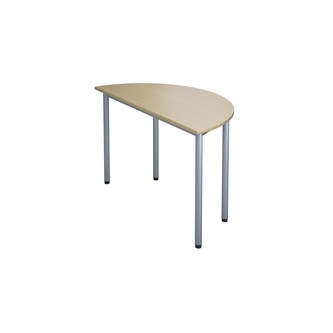 12:38 FSC bord akustik optimal laminat halvrundt 120-60 cm sølv understel