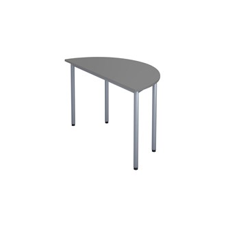 12:38 bord akustik optimal laminat halvrundt 120-60 cm sølv understel