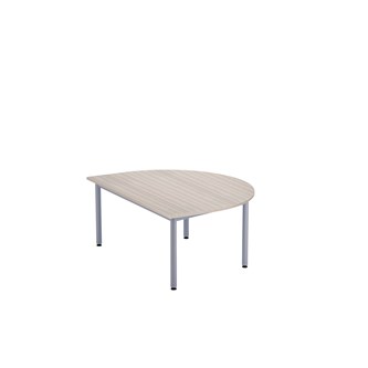 12:38 FSC bord akustiklaminat halvrundt 120x90 cm sølv understel