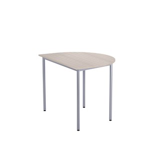 12:38 FSC bord akustiklaminat halvrundt 120x90 cm sølv understel