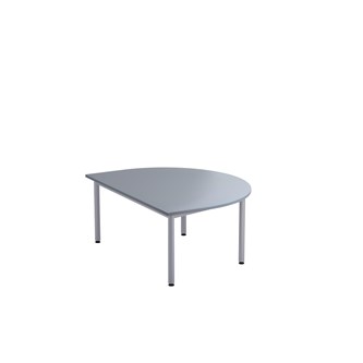 12:38 FSC bord akustiklaminat halvrundt 120x90 cm sølv understel