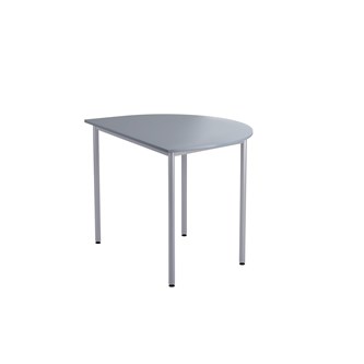 12:38 FSC bord akustiklaminat halvrundt 120x90 cm sølv understel
