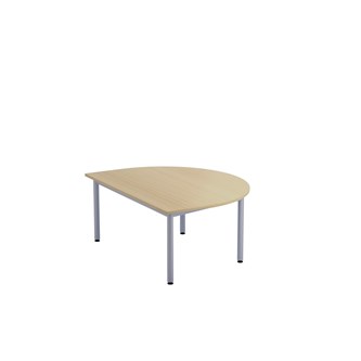 12:38 FSC bord akustiklaminat halvrundt 120x90 cm sølv understel