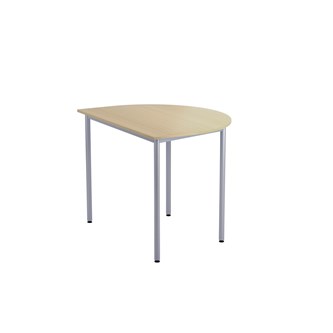 12:38 FSC bord akustiklaminat halvrundt 120x90 cm sølv understel